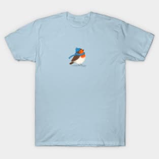 Robin bird and snow T-Shirt
